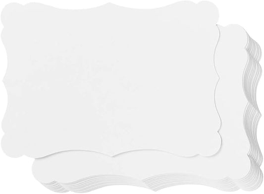 50 Pack Blank Kraft Cards Cardstock Thick Paper Brown Greeting Cards for DIY Gift Card Menus, Baby Shower and Wedding Invitations (White, 5x7IN)