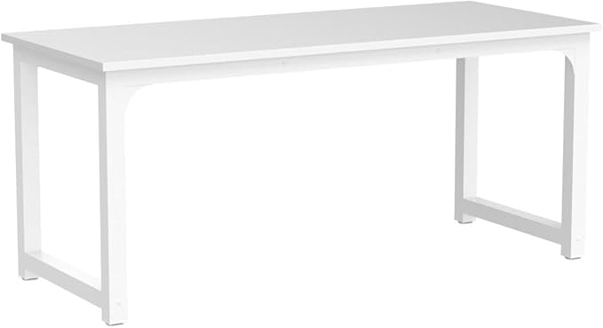 Tribesigns 63”Executive Desk, Large Office Computer Desk with Thicken Frame, Modern Simple Workstation Business Furniture for Home Office, White