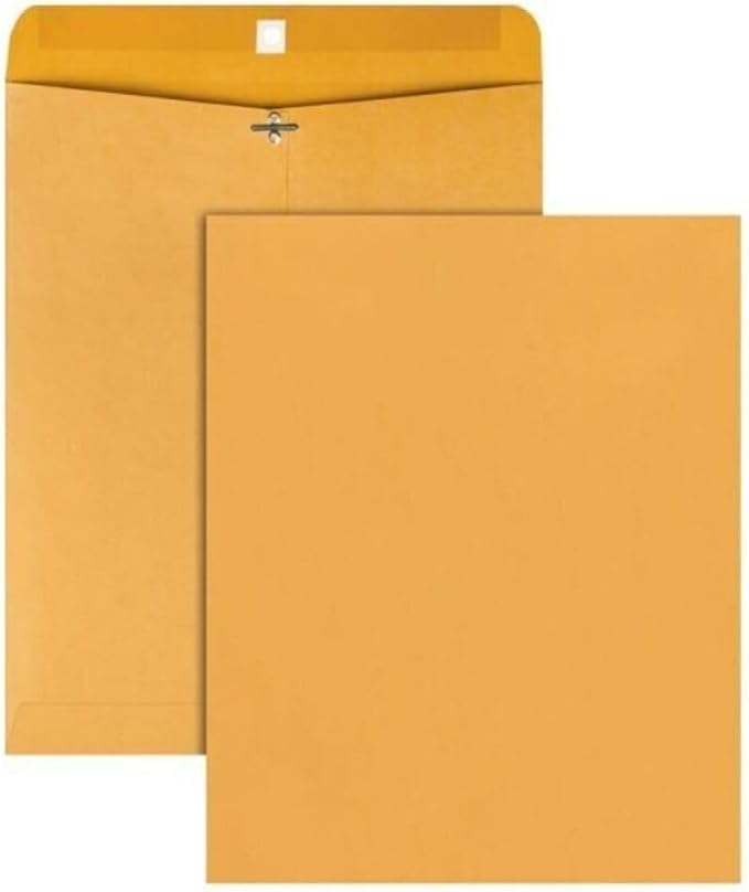 Catalog Envelopes (Open End), Brown Kraft, 28 Pound. 500 Per Pack. (Clasp, 9.5"x12.5")