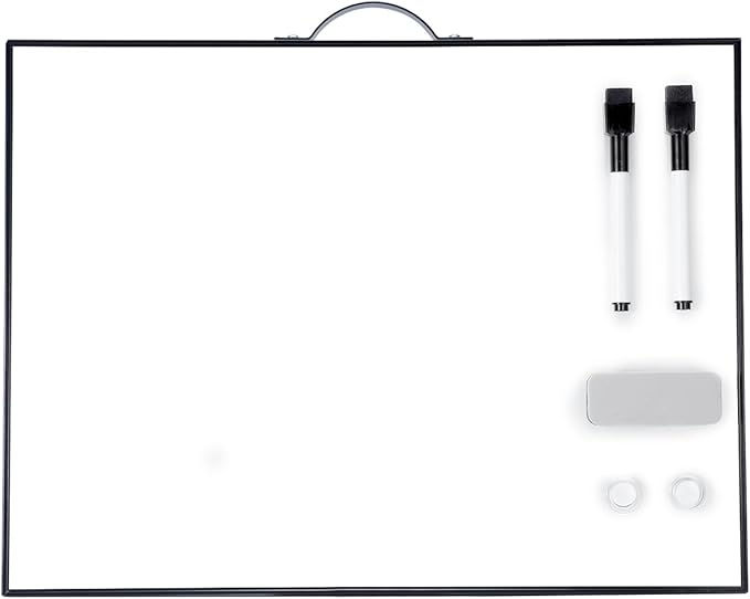 TSJ OFFICE Small White Board - 12 X 16 Inches Portable Aluminum Frame Magnetic Dry Erase Board with Holder, to Do List Notepad for Office, Home, School