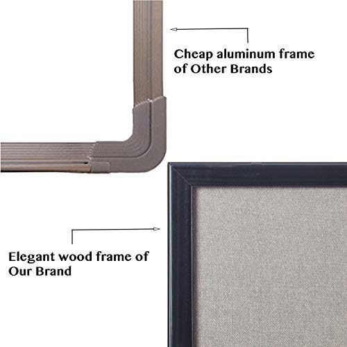 Gideal Bulletin Board 36 x 48 Inch, 100% Wood Framed Canvas Cork Board with Grey Fabric, Wall Mounted Notice Board for Home Office School, 2 Pack