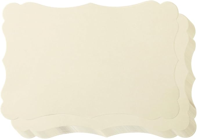 50 Pack Blank Kraft Cards Cardstock Thick Paper Brown Greeting Cards for DIY Gift Card Menus, Baby Shower and Wedding Invitations (Cream, 4x6IN)