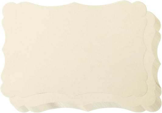 50 Pack Blank Kraft Cards Cardstock Thick Paper Brown Greeting Cards for DIY Gift Card Menus, Baby Shower and Wedding Invitations (Cream, 4x6IN)