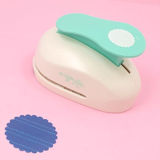 Craftelier - 3 Inch Circle Scallop Punch with Lever Press | Shape Hole Puncher for Paper Crafts | Scalloped Hole Punch for Scrapbooking, DIY Cards & Journals | Mini Hole Punch for Paper & Cardstock.