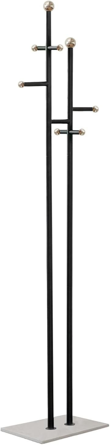Coat Rack Freestanding with Marble Base Sturdy Coat Tree Heavy Duty Clothes Rack for Entryway Bedroom Living Room Hotel 14.96 x 10.24 x 68.9 Inches (Black)