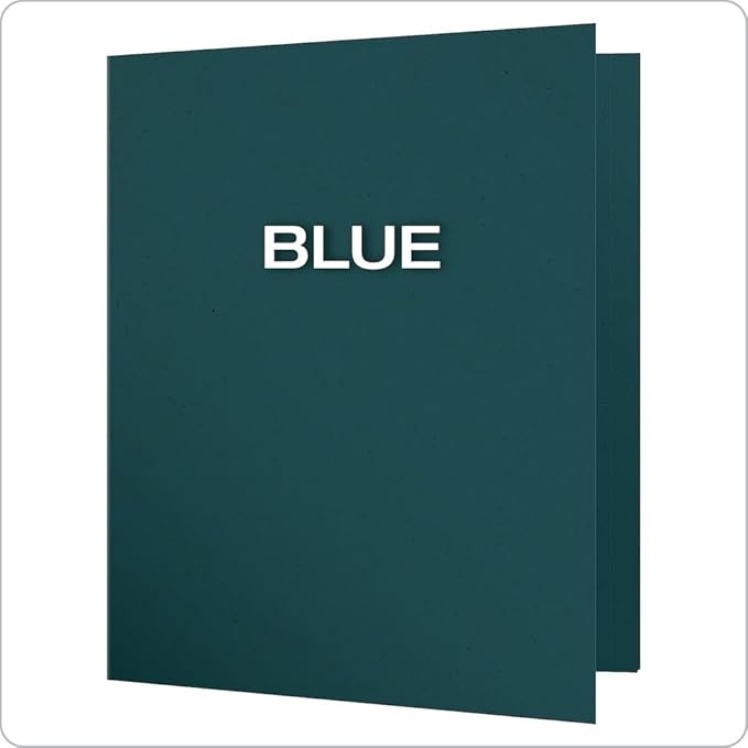 Oxford EarthWise by Oxford Two-Pocket Folders, Blue, Letter Size, 25 per Box, (78502)