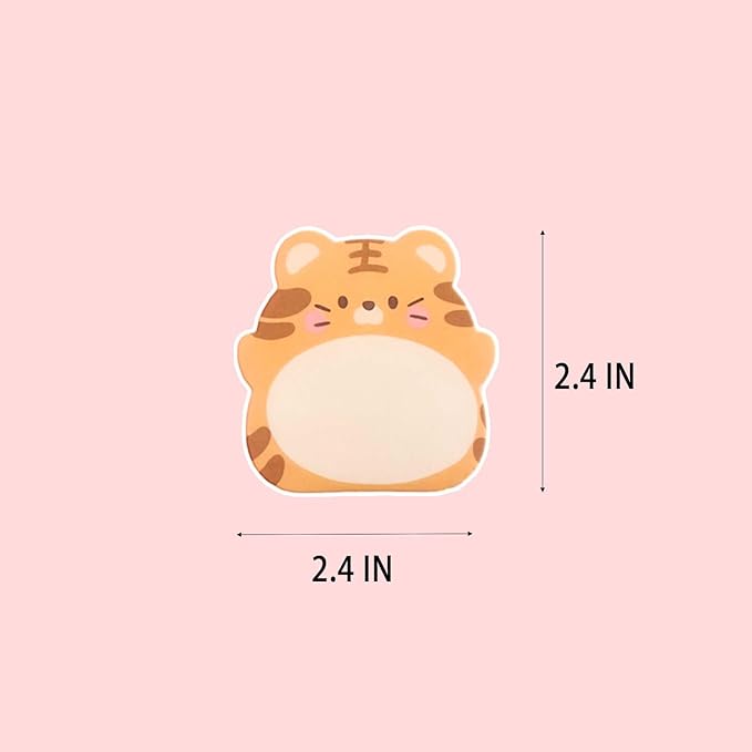 8 Packs Kawaii Tiger Sticky Notes, Aesthetic Sticky Notes Set, Cartoon Inspirational Sticky Notes, Animals Shape Markers, Cute Anime Sticky Note Tabs for Office School Creative Gifts