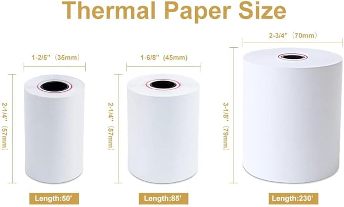 OausTect 2 1/4 x 85 Thermal Paper Rolls, Thermal Receipt Printer Paper for Credit Card Machine, Cash Register, POS (100 Rolls)