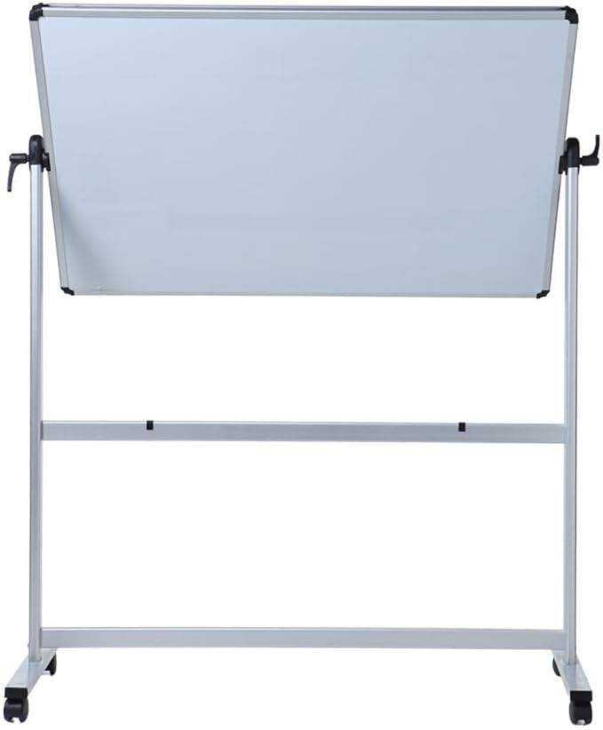 VIZ-PRO Double-Sided Magnetic Mobile Whiteboard,72 x 48 Inches Aluminium Frame and Stand