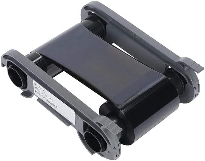 5 Pack - Evolis RCT023NAA Black Monochrome Color Ribbon - K - 2000 Prints