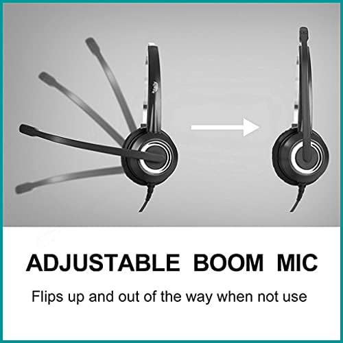 Polycom Phone Headset Noise Cancelling Mic RJ9 U10P Bottom Cable Compatible with Polycom VVX, Shoretel, Nortel (Avaya) Phones