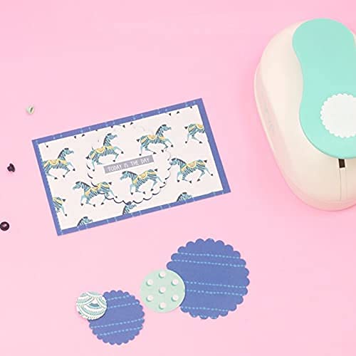 Craftelier - 1,5 Inch Circle Scallop Punch with lever press | Shape Hole Puncher for Paper Crafts | Scalloped Hole Punch for Scrapbooking, DIY Cards & Journals | Mini Hole Punch for Paper & Cardstock.