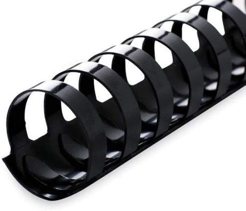 Plastic Comb Binding Spines, 1 Inch Diameter, Black, 200 Sheets, 100 Pack 13100