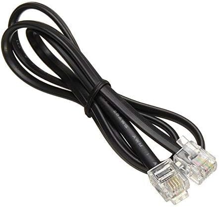 Telephone Line Cable, 3ft/1m Phone Cord Wire Male to Male RJ11 6P4C Modular Plug Modular Jack Ends Works for Phone, Modem, Fax Machine, Landline Telephone (Black)