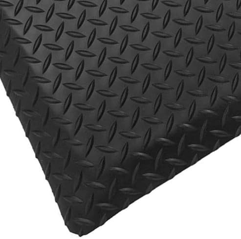 Rhino Mats, American Classic Diamond Anti-Fatigue Mats, Industrial Ergonomic Comfort Standing Mat for Work, Home, Garage, Office, Kitchen or Anywhere (Black 9/16" Thick, 4 FT. x 9 FT.)