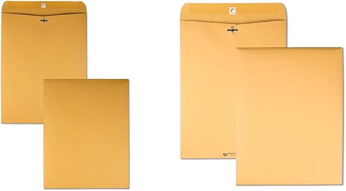 Quality Park 12x15 1/2 Clasp Envelopes (100/Box) and 10x13 Clasp Envelopes (100/Box)