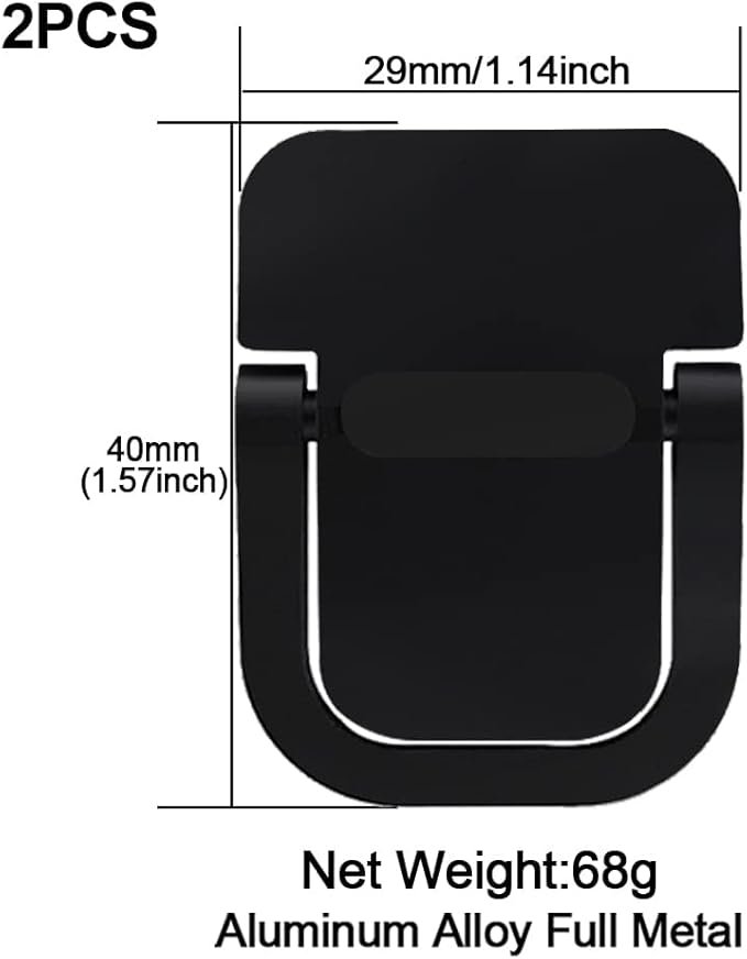 2Pcs Self-Adhesive Keyboard Stand for Desk, Portable Laptop Kickstand, Adjustable Laptop Stand Riser Feet Aluminum Stable for MacBook, 10-18" Laptop, iPad(Black)