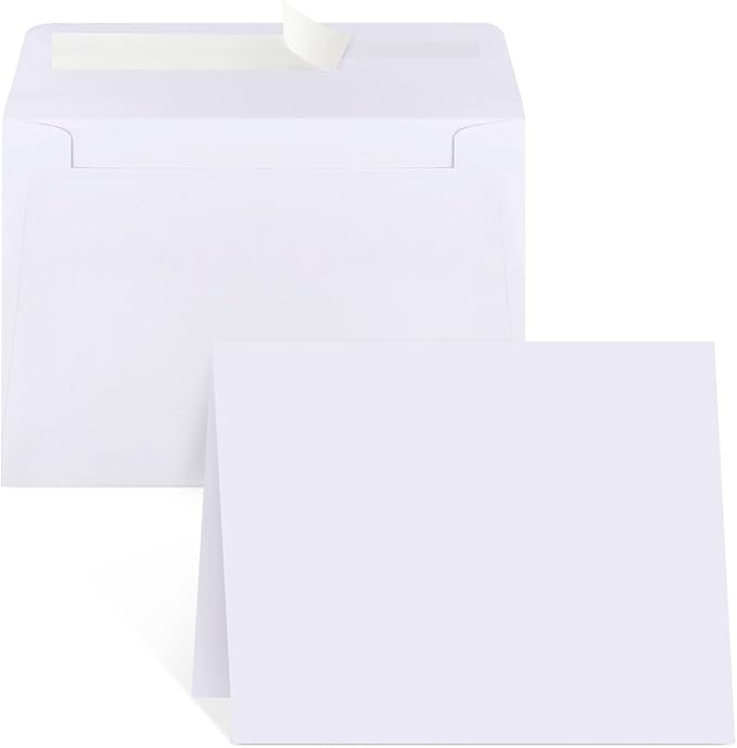 Joyberg Blank Cards and Envelopes 4x6, 30 Pack White Invitation Cardstock with 30 Pack Envelopes, Self-Seal Thank you Blank Greeting Cards and Envelopes, for All Occasions DIY, Print custom
