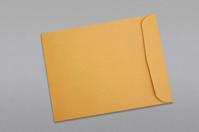 Limited Papers (TM) Booklet Envelopes, (Open Side) Brown Kraft, Gummed Seal, 28 Pound, Heavyweight, For Mailing And More. (250, 11 x 13)