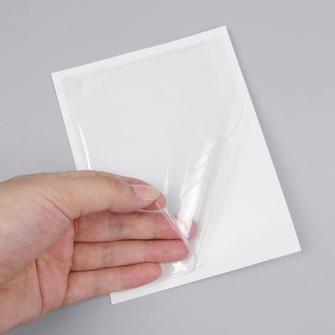 Adhesive Clear Pockets,Self Adhesive Clear Label Pockets Adhesive Card Folder Plastic Pockets Holders Sleeves for Index Cards Planners Cabinet Shelves Photo Cd,10Pieces(100x55mm)