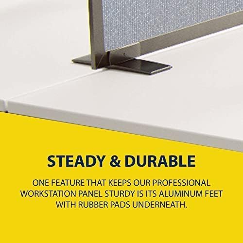 OBEX Acoustical Free Standing Privacy Screen, Cubicle Accessories Desk Privacy Panel, Desk Dividers for Office, Office Furniture Partitions Portable Sound Proof Dividers, 12" x 72", Overcast