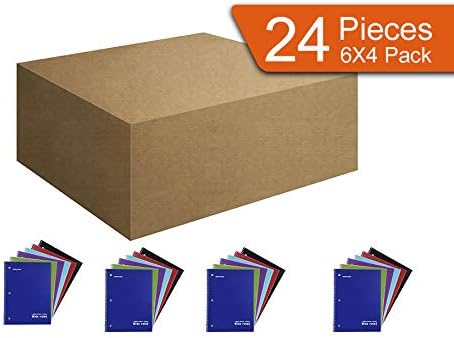 Mintra Office Spiral Notebooks (Poly Cover - Wide Ruled, 24pk (4-6pks))