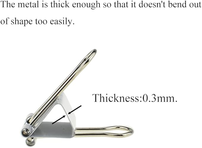HAHIYO Binder Clips Paper Clamps Spring Steel Sturdy 0.98 inches Width 0.31 Inch Capacity No Sharp Edges Heavy Duty Tight Grip Reusable White Metal Bright Finish for Home Office School 25 Pack