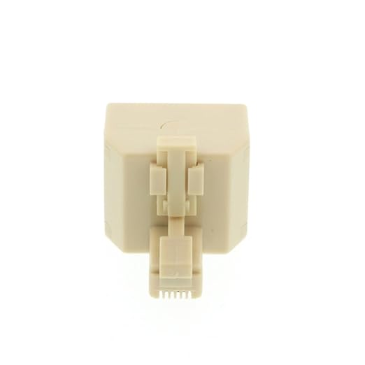 RJ11 Plug 1 to 2 Dual Telephone Line Splitter Wall Jack Split into Two Modular Converter Adapters Suitable for Office Home,Transponders,Modems,Fax Machines,cordless telephone system,White 4-Pack