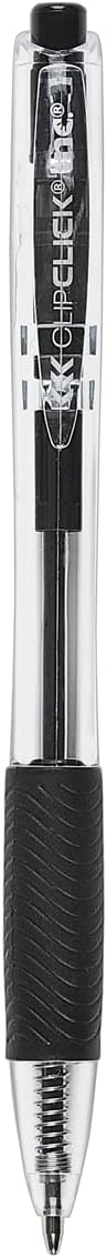 Inc. ClipClicks Retractable Ballpoint Pens - Bulk 1.0-mm Medium-Point Pen Set With Comfort Grip for School, Office, Writing, and Journaling, 75 Count, Black