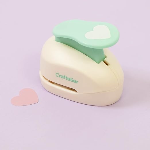 Craftelier - 1 Inch Heart Hole Punch with Lever Press | Hole Puncher for Paper Crafts | Heart Punch for Scrapbooking, DIY Cards & Journals | Hole Puncher for Paper & Cardstock.