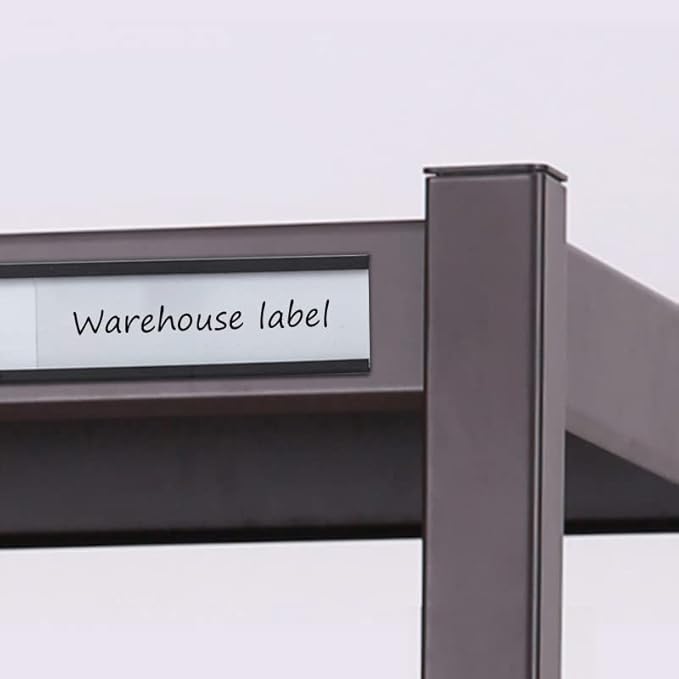 C Channel Magentic Label Holders 1x2 Inch with Paper Inserts and Clear Plastic Protectors,Magnetic Data Card Holders File Cabinet Labels,Pack of 50