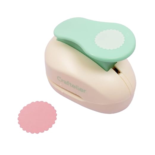 Craftelier - 1,5 Inch Circle Scallop Punch with lever press | Shape Hole Puncher for Paper Crafts | Scalloped Hole Punch for Scrapbooking, DIY Cards & Journals | Mini Hole Punch for Paper & Cardstock.