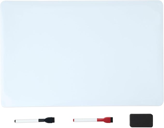 Amazon Basics Magnetic Dry Erase Board, Fridge WhiteBoard, Sheet 20" x13", 2 Markers and Eraser