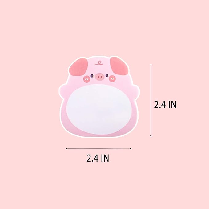 8 Packs Kawaii Piggy Sticky Notes, Aesthetic Sticky Notes Set, Cartoon Inspirational Sticky Notes, Animals Shape Markers, Cute Anime Sticky Note Tabs for Office School Creative Gifts