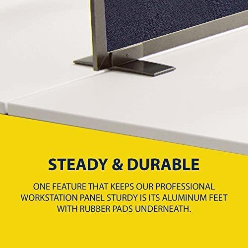 OBEX Acoustical Free Standing Privacy Screen, Cubicle Accessories Desk Privacy Panel, Desk Dividers for Office, Office Furniture Partitions Portable Sound Proof Dividers, 18" x 60", Slate