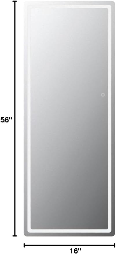 Hasipu Full Length Mirror with Lights, 65" x 22" LED Floor Mirror, Full Body Dressing Standing, Hanging Mounted Mirror for Living Room Bedroom Cloakroom, Round White