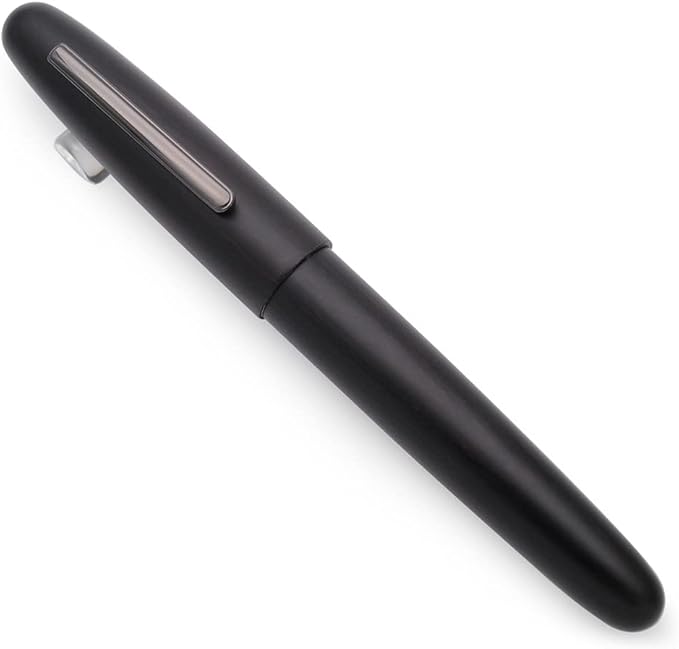 JINHAO 9056 Natural Wood Fountain Pen Handmade Ink Pen (Ebony Wood, Black clip, Medium Nib 0.7mm)