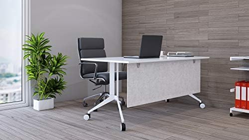 OBEX Modesty Desk PET Privacy Screen Acoustic Sound Absorbing Panel Ideal for Reception, Student Table or Office Cubicles Workstations, 18" x 60", Stone