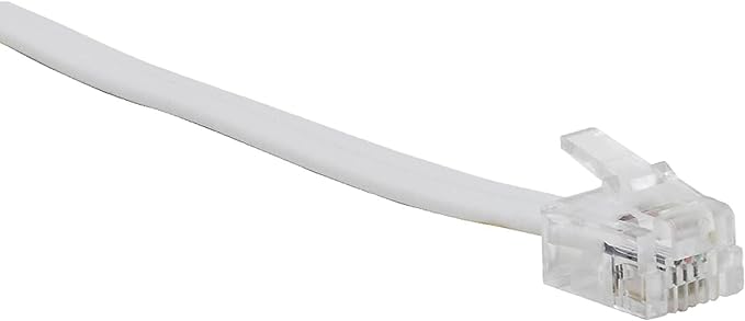 Power Gear Telephone Line Cord, 7 Feet, Phone Cord, Modular Jack Ends, Works for Phone, Modem or Fax Machine, for Use in Home or Office, White, 76581