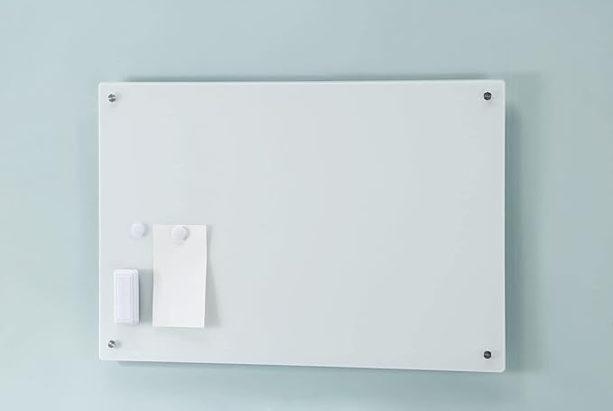 Audio-Visual Direct Magnetic Ultra White Glass Dry-Erase Board Set - 40" x 35" - Includes Magnets, Hardware & Marker Tray