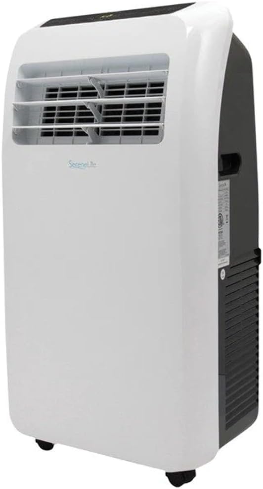 SereneLife Small Air Conditioner Portable 10,000 BTU with Built-in Dehumidifier + Heat - Portable AC unit for rooms up to 450 sq ft - Remote Control, Window Mount Exhaust Kit