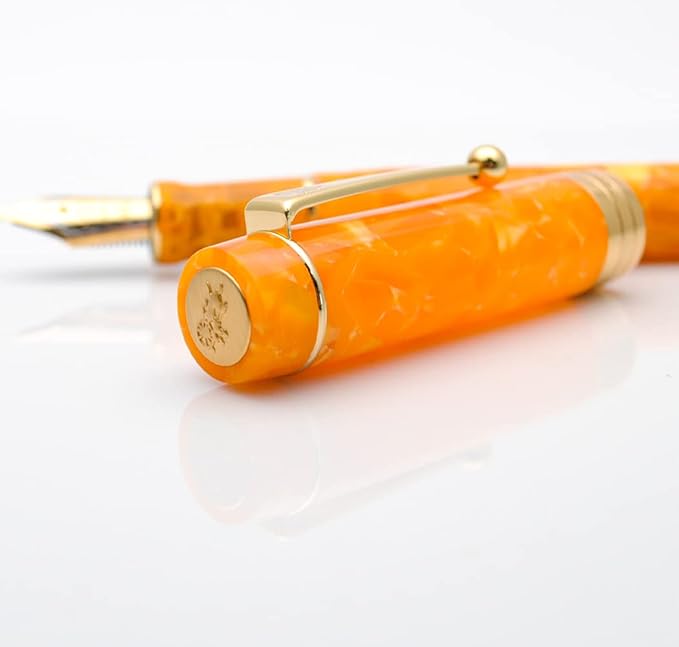 JINHAO 100 Fountain Pen with Ink Converter (Medium Nib 0.7mm, Gold Stone)