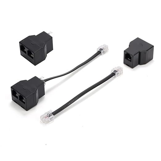 Phone Line Splitter,Telephone Splitter,with RJ11 6P4C Plugs,Suitable for Telephone,Fax Machine (10)