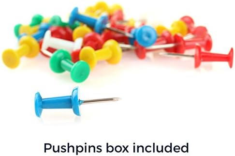 PinPix 20x15 Inch Cork Bulletin Board. This Decorative Framed Pin Board Comes with Pink Pastel Design and a Satin Black Frame. Ideal for Home Office Decor or Message Board (PinPix-1813)