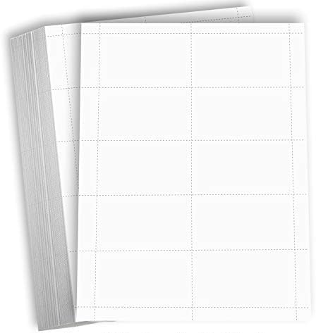 Hamilco Blank Business Cards Card Stock Paper – White Mini Note Index Perforated Cardstock for Printer – Heavy Weight 80 lb 3 1/2 x 2" – 100 Sheets 1000 Cards
