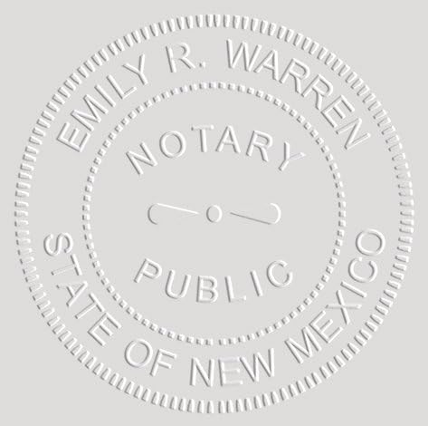 MaxMark Notary Seal Round Pink Embosser for New Mexico State - Includes Gold Burst Seal Labels (50 Count)