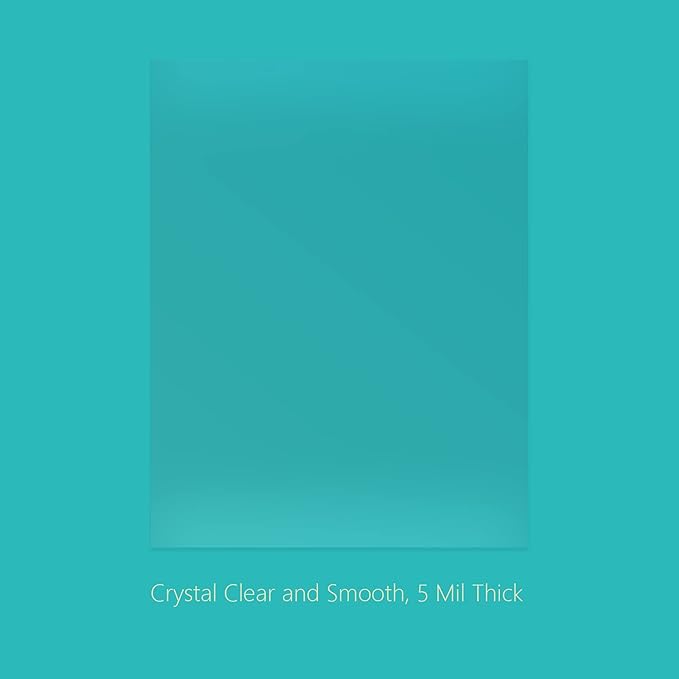 Binditek 200 Pack 5 Mil Clear Binding Covers 8.5 x 11 Inches, Letter Size, Square Corners, Un-Punched, Office Supplies, for Students and Coworkers