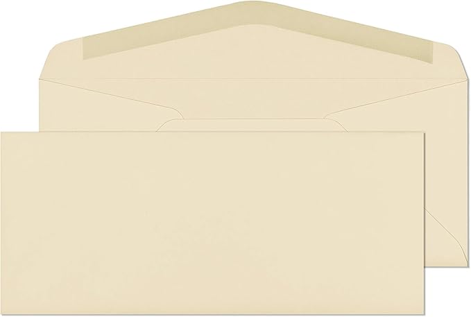 EnDoc #9 Colored Envelopes - 80 Pack - Cream Pastel Color 3 7/8 x 8 7/8 envelope, Letter Size, For Home, Offices, Holiday, Invoices and Mailings