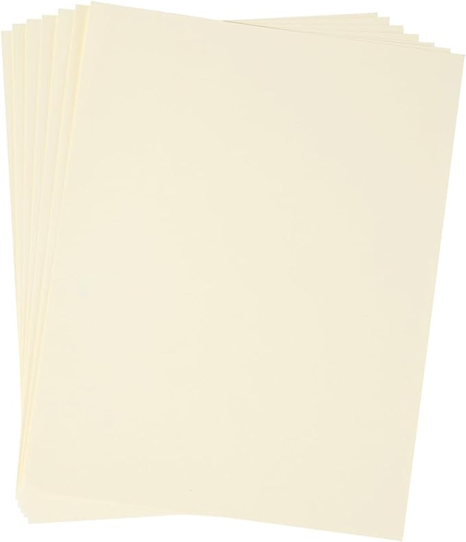 Wishop 20 Sheets Colored Thick Paper Cardstock Blank for DIY Crafts Cards Making, Invitations, Scrapbook Supplies (Cream, 8.5 x 11 inches)