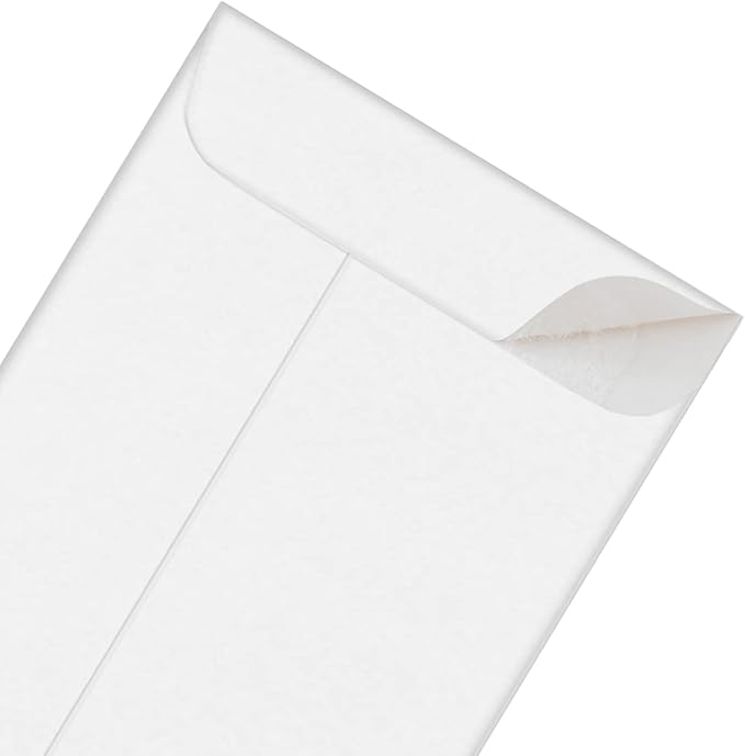 500 PCS #5 Coin Envelopes, 3.125 x 5.5 inches White Kraft Envelopes Classic Small Parts Envelopes with Self Adhesive Gummed Flap for Coins, Cash, Credit Cards, Seeds